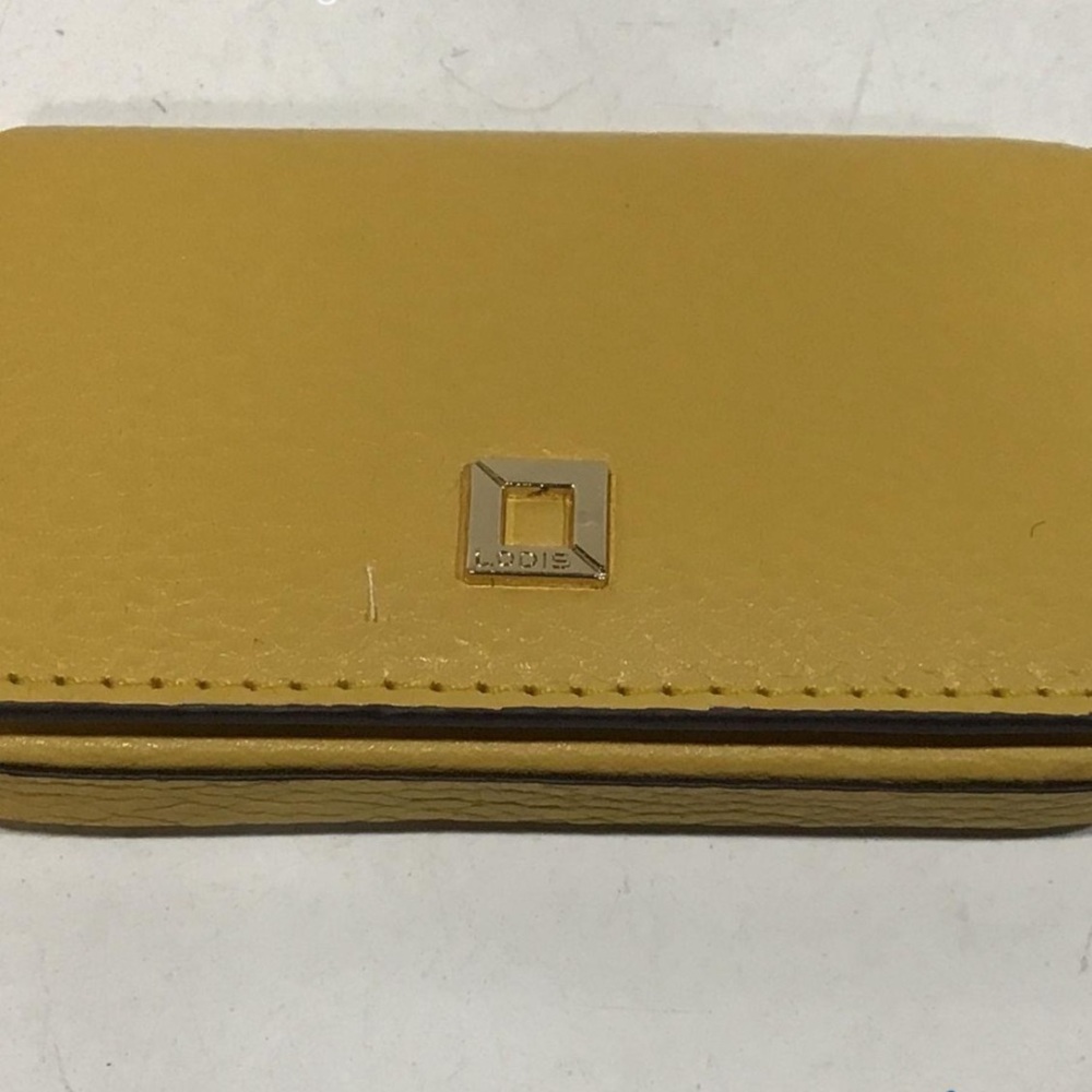 Women’s Lodis Audrey Slim Card Case Yellow Leather
